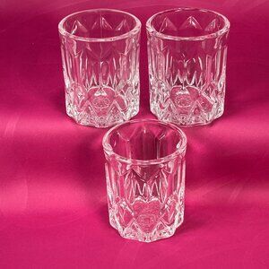 set of 3 Crown Royal 3oz crystal shot glasses